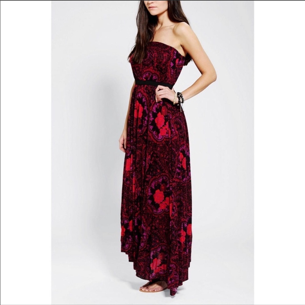 Urban Outfitters Rosarita Red Rose Maxi Dress